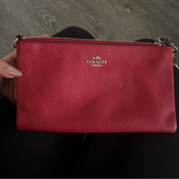 Coach Red Leather Wristlet - Picture 1 of 7